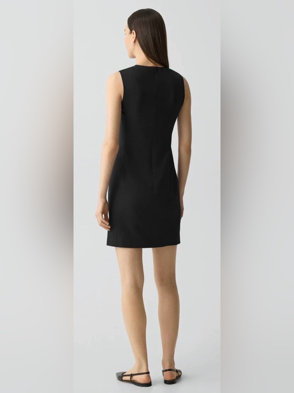 Theory Black Good Wool Sleeveless Fitted Sheath Work Dress Size 8 - Picture 2 of 10